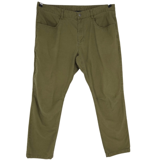 The North Face Straight Leg Pants Olive Green Khaki Flat Front Outdoor Mens 40 - Picture 1 of 7